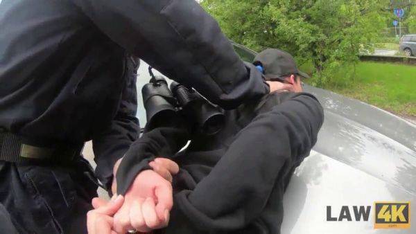 Leanne Lace gets caught stealing a car and punished by a security officer in jail - sexu.com on poweredporn.com