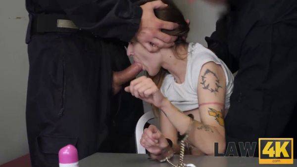 Adelle unicorn gets punished for stealing a shampoo in 4K with a security officer - sexu.com on poweredporn.com