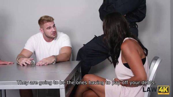 Busty GF Chloe Lamour gets a rough titty fuck from debt collector - sexu.com on poweredporn.com