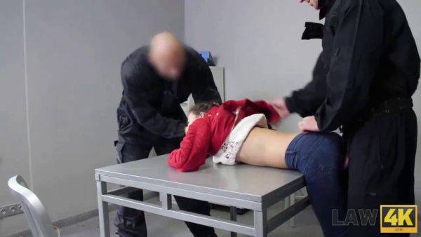 Watch Matt Darco cage and fuck Cindy Shine in a wild threesome with security officer & brian Ragnastone - sexu.com on poweredporn.com