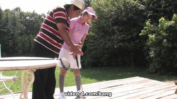 Japanese babe sucks her golf partners dick and balls while on the course - BANG - hotmovs.com - Japan on poweredporn.com