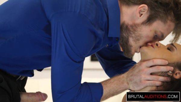 Tiny Tit Teen Gives Rough Blowjob - videomanysex.com on poweredporn.com