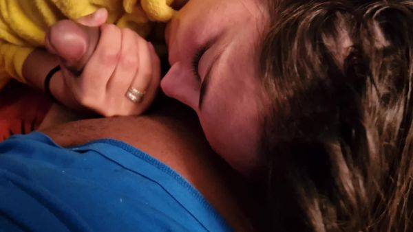 Real Blowjob To My Boyfriend I Get Horny Watching A Movie - hclips.com on poweredporn.com