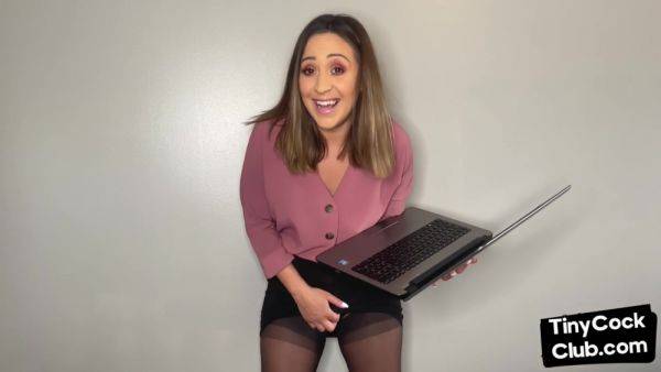 Fem Lady In Stockings Talks Dirty About Small Dicks - hclips.com on poweredporn.com