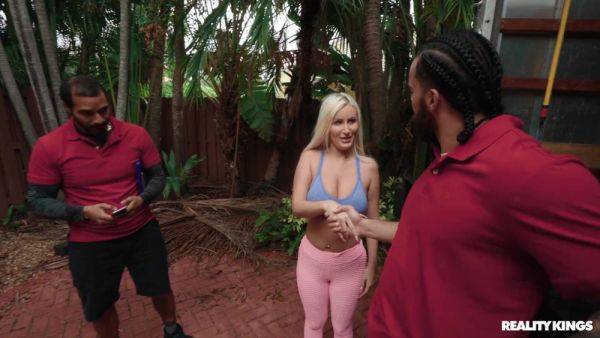 Dashing blonde spins premium inches in her wet cunt for whole interracial - xbabe.com on poweredporn.com