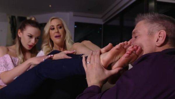 Foot Fetish Threesome with Brandi Love and Naomi Swann: Big Tits, Big Ass, and Deepthroat Action - xxxfiles.com on poweredporn.com