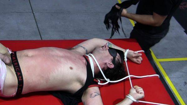 Deviant Kaden Roads spanks and floggs bound sub Casey Wood - drtuber.com on poweredporn.com