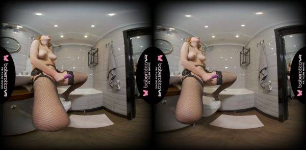 Candy Red bathroom - solo masturbation in POV VR with toy - xhand.com on poweredporn.com