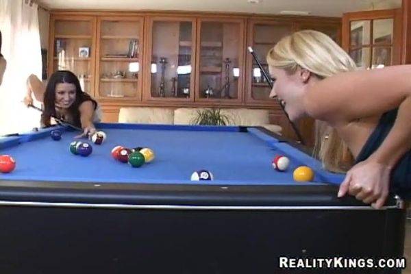 Billiard Boobies - Lesbian Threesome with Samantha Ryan - xhand.com on poweredporn.com