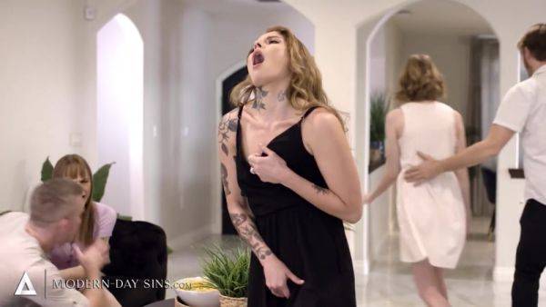 MODERN-DAY SINS - Vanessa Vega & Husband Are Caught Using Vibrating Butt Plug During Neighbors Party - hotmovs.com on poweredporn.com