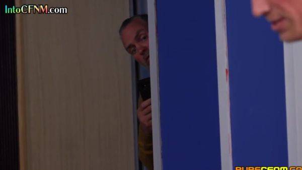 CFNM babe in dress and heels fucked in front of voyeurs - hotmovs.com - Britain on poweredporn.com