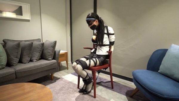 Self Bondage - Chair Tied Secretary - hclips.com on poweredporn.com