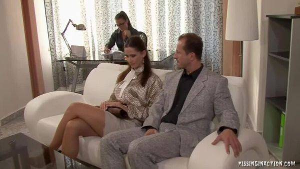 Elegant Threesome with Pepper & Simon: Lingerie, Stockings, and Piss Play - porntry.com on poweredporn.com