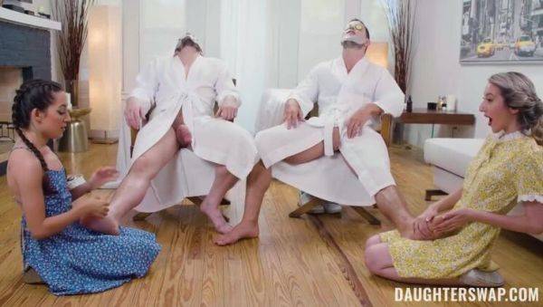 A True Delight: Blonde & Brunette in Group Sex Massage - xxxfiles.com on poweredporn.com