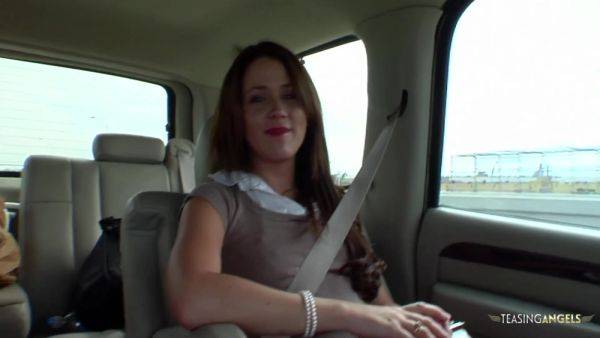 Once Her Booty Is Oiled The Brunette Lets The Big White Cock Stretch Her Insides - hclips.com on poweredporn.com