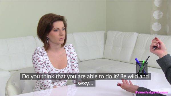 Bisexual Blonde Agent Fucks Kinky Brunette Model With A Purple Strap-On Toy - Ryta Lucky - xhand.com on poweredporn.com