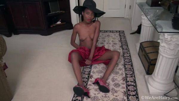 Brunette Saf Strips Down on Carpet, Revealing Her Hair-covered Body and Small Chest - xxxfiles.com on poweredporn.com