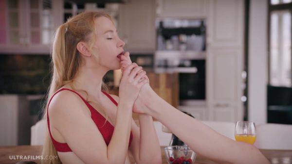 Beautiful models Sofilie and Ivi Rein please each other before breakfast in the morning - European erotic lesbian sex - xhand.com on poweredporn.com