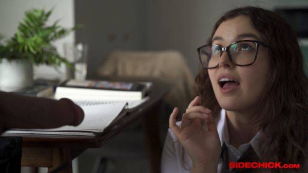 Leana Lovings and her study buddy study together and share a hard cock - sexu.com on poweredporn.com