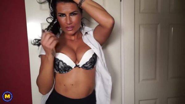 British MILF Katie K with Big Tits and Stockings - Solo Play - porntry.com - Britain on poweredporn.com