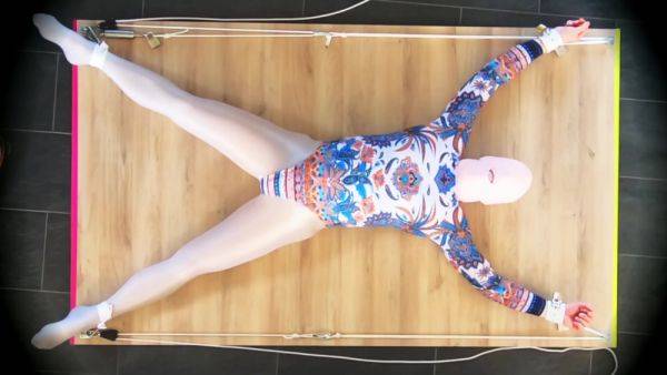 Selfbondage Spreadeagle In Leotard And Pantyhose - Shorter Cut Version - videomanysex.com on poweredporn.com