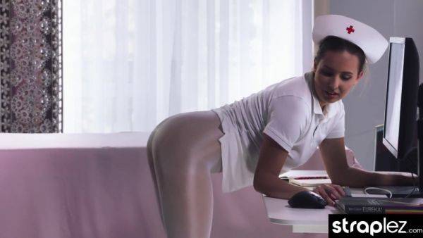 Sexy Fetish Nurse Fucks Her Colleague With A Squirting Dildo - videomanysex.com on poweredporn.com