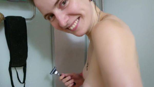 Shaving My Legs Ass And Pussy With Foam In Shower - hclips.com on poweredporn.com