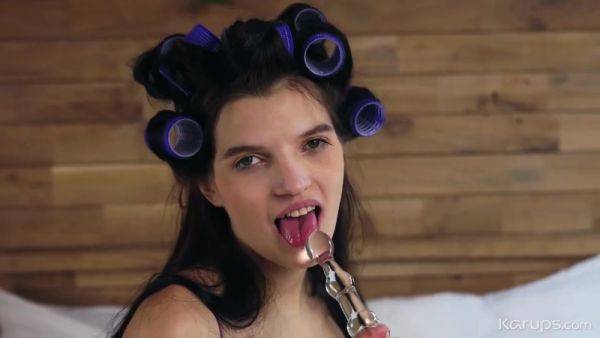 Cute young brunette with perky tits Roni Day plays with dildo - Rubs One Out - Big tits - xtits.com on poweredporn.com