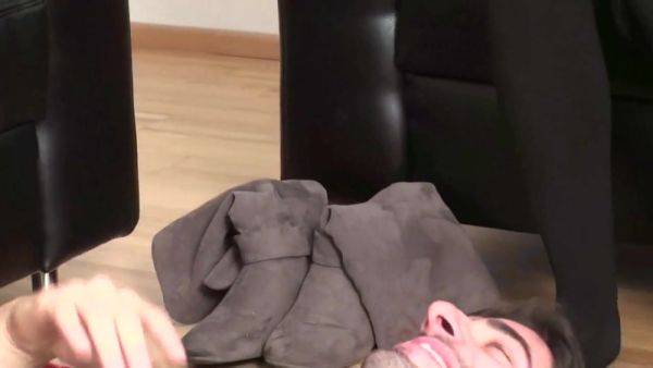 Double foot smelling on the floor by Foot Girls - hotmovs.com on poweredporn.com