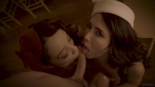 Classy bitches share a dick in highly addictive FFM romance - hellporno.com on poweredporn.com