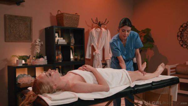 Soft massage makes hot dolls wanna make out in lezzie perversions - hellporno.com on poweredporn.com