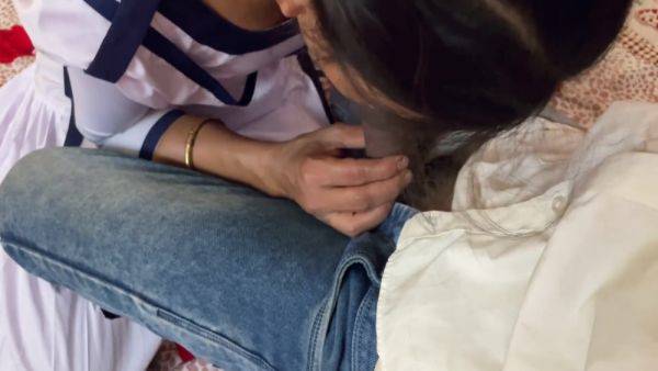 Indian Blowjob - Closeup Indian Took Creampie From Teachers Big Black Dick After Math Class - desi-porntube.com - India on poweredporn.com