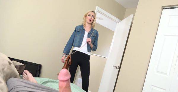 Slender young blonde handles the man's cock with great care in home POV - xbabe.com on poweredporn.com