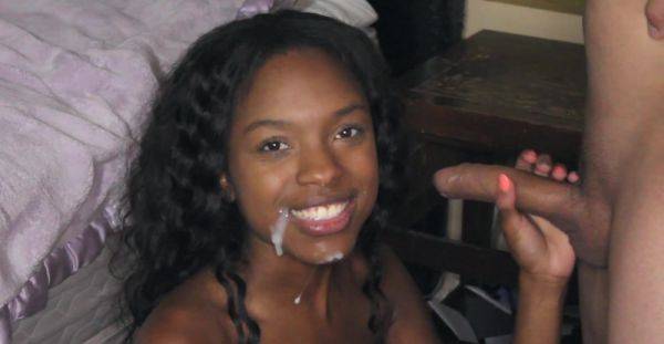 Energized ebony teen loudly plays with cock while being filmed - xbabe.com on poweredporn.com