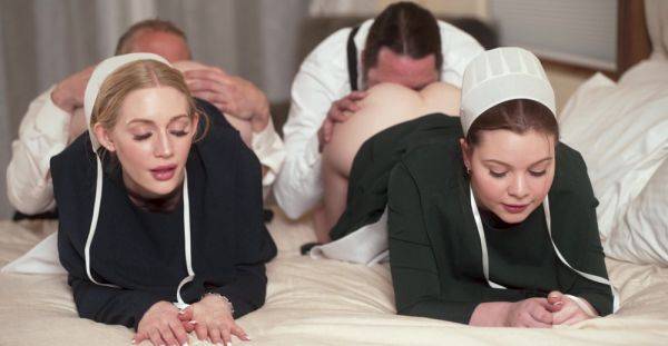 Steamy babes get intimate with their old hubbies in a crazy home foursome - alphaporno.com on poweredporn.com