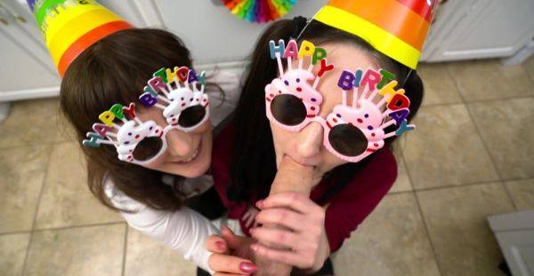 Party girls are set to share the big stick until its last drops - alphaporno.com on poweredporn.com