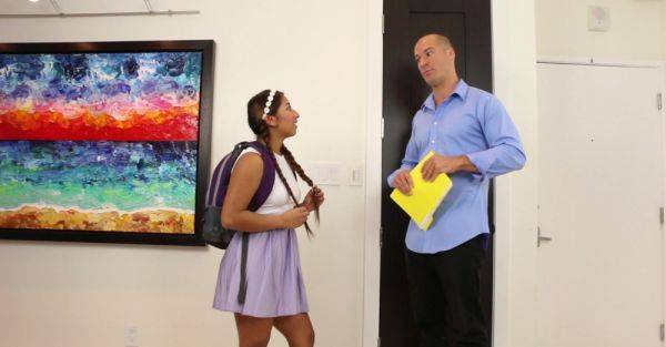 Petite angel ends quality home fuck with her teacher by taking facial - xbabe.com on poweredporn.com