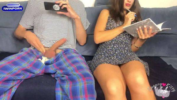 Stepbrother and Stepsister Masturbate Together in Front of Each Other - xxxfiles.com on poweredporn.com