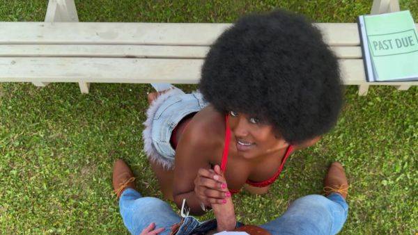 Ebony babe gets her pussy hard rammed and soaked in white sperm - hellporno.com on poweredporn.com