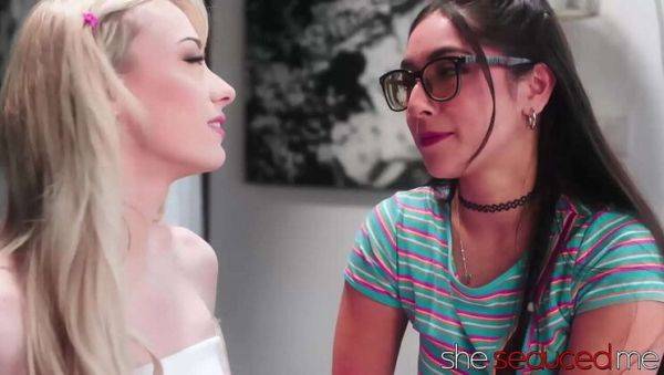 Lesbian Babe Seduction: Blonde and Brunette Lovers - xxxfiles.com on poweredporn.com