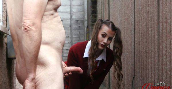 Pigtailed beauty handles senior cock like a pro in sexy CFNM - xbabe.com on poweredporn.com