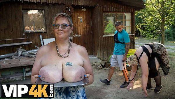 Mature Blonde Diana's Public Pet Play with Strangers in Stockings - porntry.com - Czech Republic on poweredporn.com