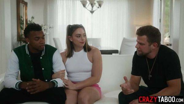 Sophia Burns Sucks Big Black Cock in Front of Boyfriend - veryfreeporn.com on poweredporn.com