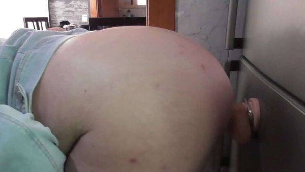 Hot Hispanic Big Ass Sister Plays with Huge Dildo in Kitchen - xxxfiles.com on poweredporn.com