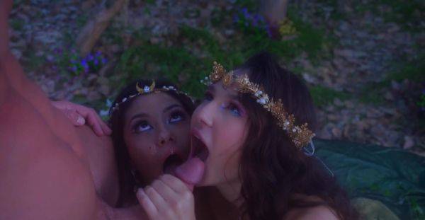 Adorable babes share cock together in very romantic FFM rounds - xbabe.com on poweredporn.com