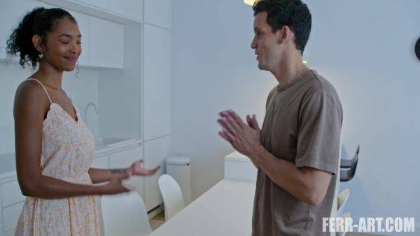 Mysterious Visitor - Hot Columbian Black Babe Gets Drilled By Huge White Cock - videomanysex.com on poweredporn.com