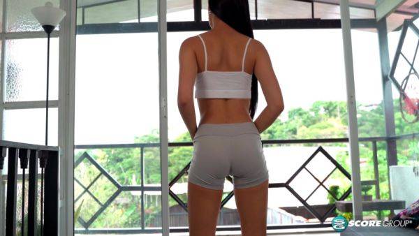 Sam Shows Her Beautiful Brown Skin, Perky Tits, Pierced Nipples And Shaved Pussy In A Vibrator Show. - hotmovs.com on poweredporn.com