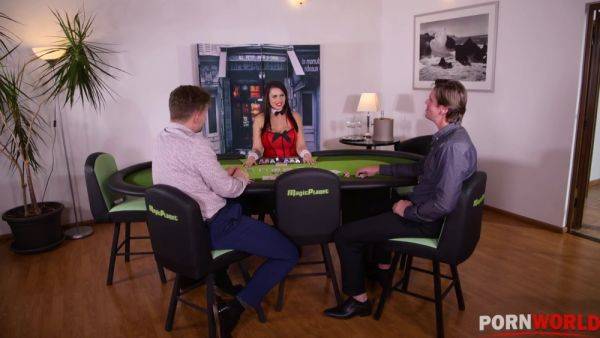 Ever-horny card dealer Chloe Lamour's ass & pussy double penetrated by 2 gentlemen GP1114 - AnalVids - hotmovs.com on poweredporn.com