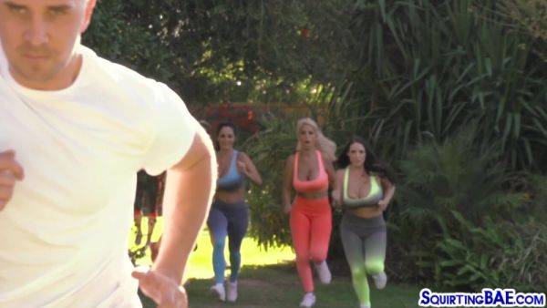 Squirting babes enjoy sharing big cock while fucking hard - txxx.com on poweredporn.com