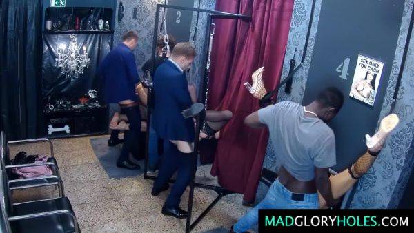 Groupfuck with sexy girls in stockings and heels with shacking tits - anysex.com - Czech Republic on poweredporn.com